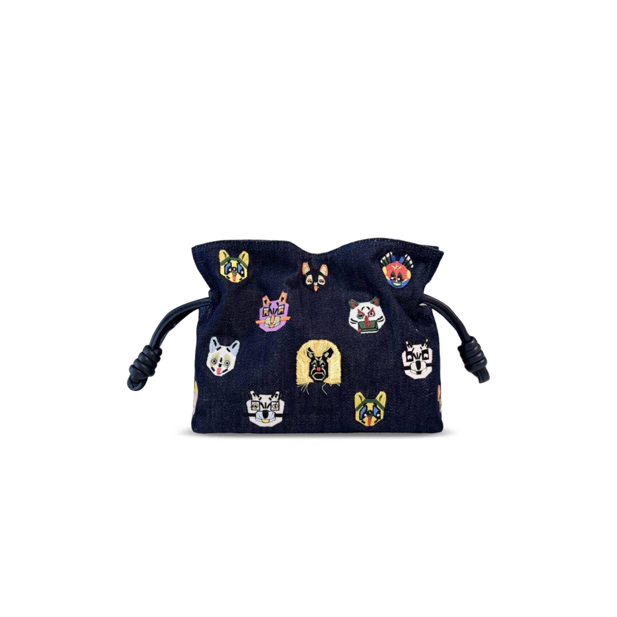LOEWE CATS MINI FLAMENCO CLUTCH IN DENIM (23*18*9cm)
